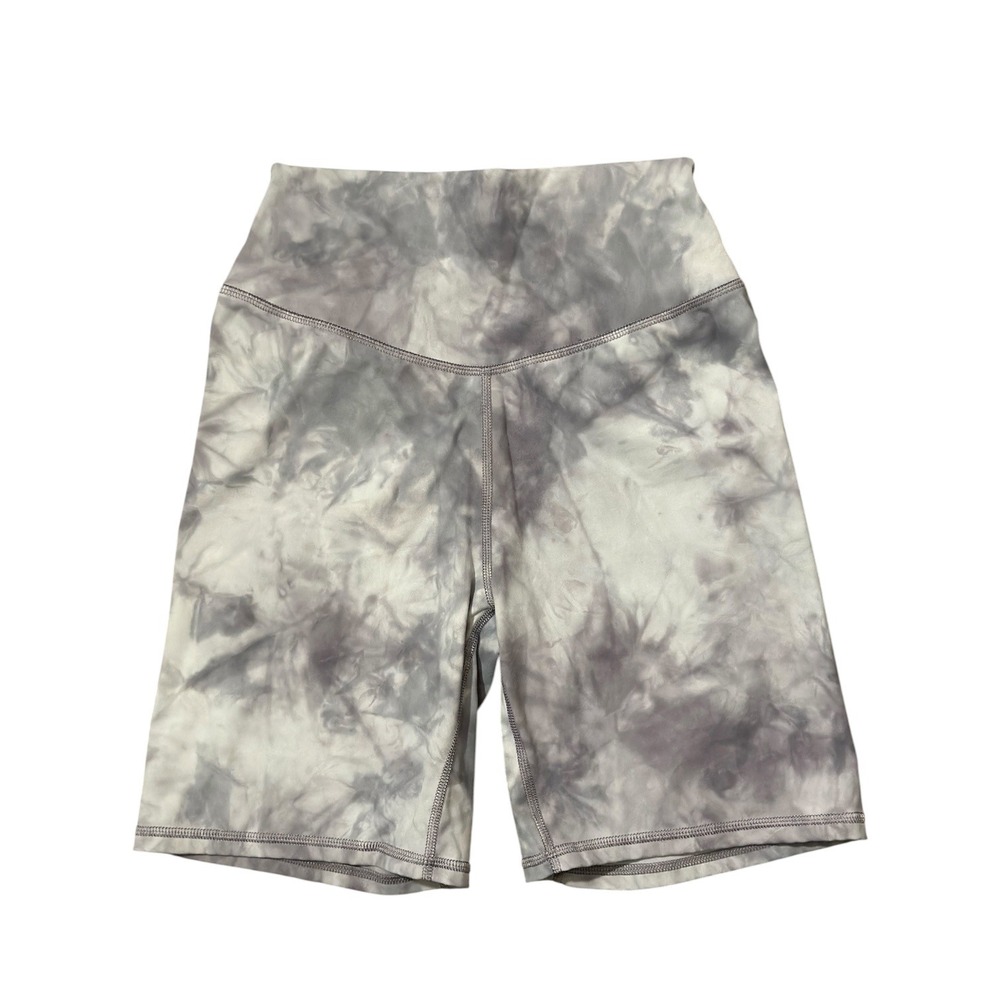 Kamo Fitness Womens Grey Tie Dye High Waisted Biker Shorts Size M Athletic Yoga